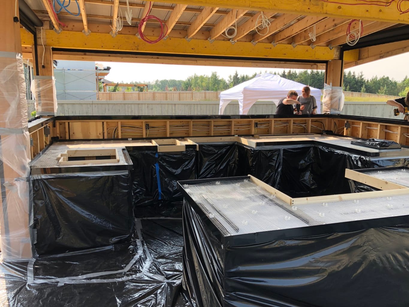 Concrete countertop in outside kitchen
